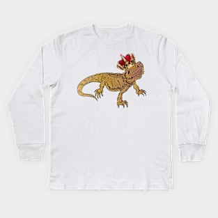 Bearded Dragon King Kids Long Sleeve T-Shirt